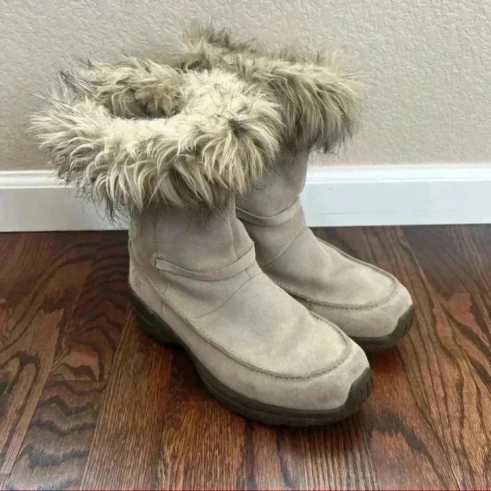 Sorel Northern Lite Tall Snow Boot Suede Faux Fur Tan NL1431-265 Zip Size 9
